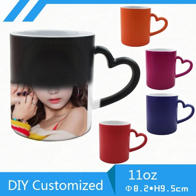 Sublimation Mug Blank - DIY Personalisierte Zaubertasse 350ML Heißwasser-Transfer Farb-Keramikbecher