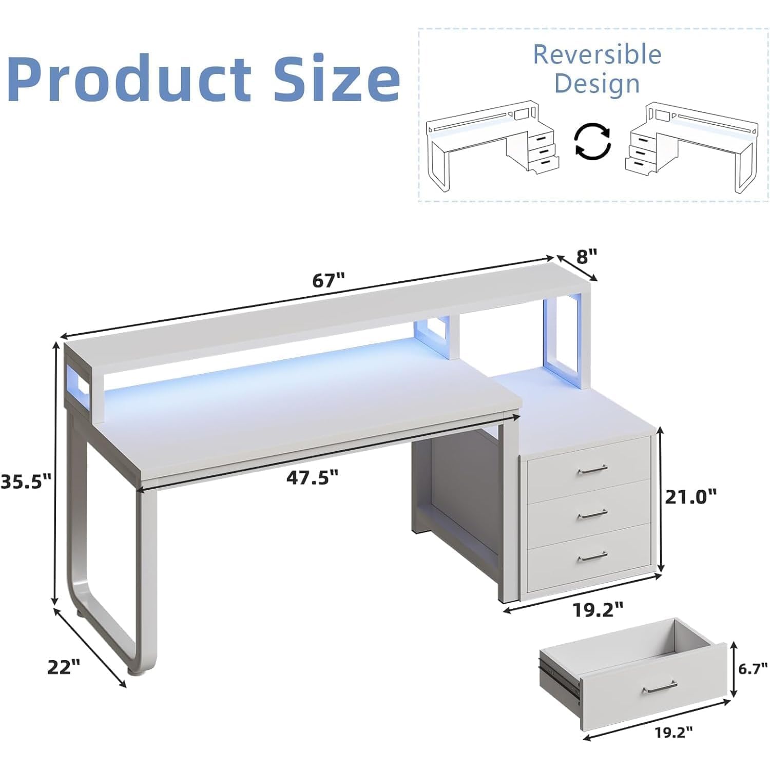 67-Zoll-Schreibtisch in Weiß m – Commercial Printer Bewertung und Preis