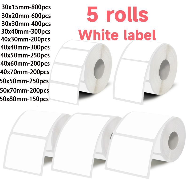 5 Rollen weiße Etikettenaufkle – Commercial Printer Bewertung und Preis