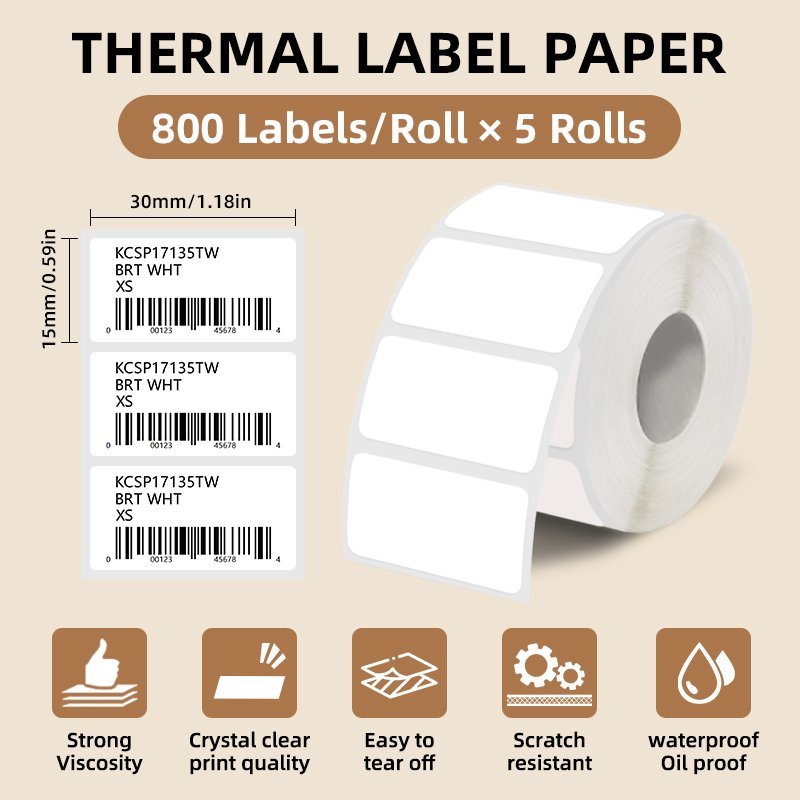 5 Rollen weiße Etikettenaufkle – Commercial Printer Bewertung und Preis