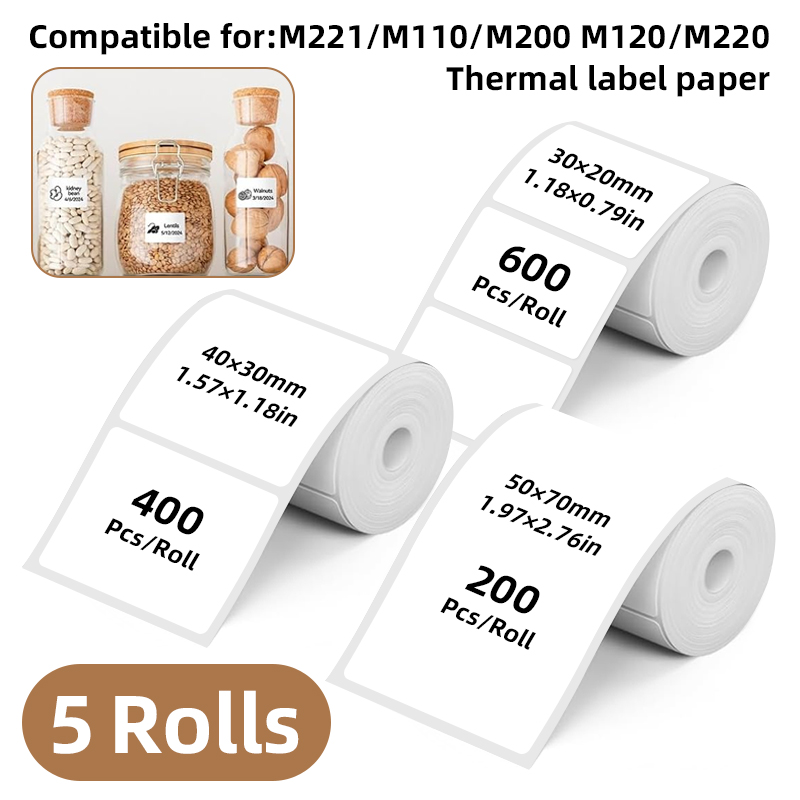 5 Rollen weiße Etikettenaufkle – Commercial Printer Bewertung und Preis